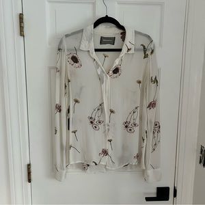 Reformation Viscose Floral Button Down Shirt - size Medium